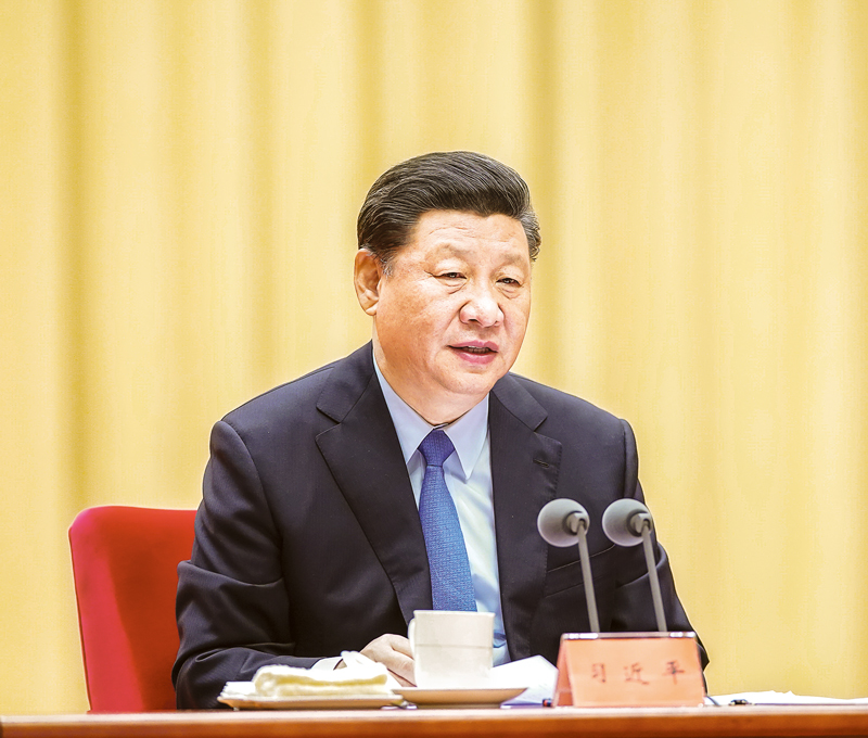 2019年5月31日，“不忘初心、牢記使命”主題教育工作會議在北京召開。中共中央總書記、國家主席、中央軍委主席習近平出席會議并發(fā)表重要講話。 新華社記者 鞠鵬/攝